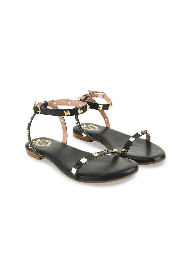 Shoetopia شوتوبيا أحذية مسطحة مفتوحة من الأمام بكعب حلقي مع مشابك - Image 2