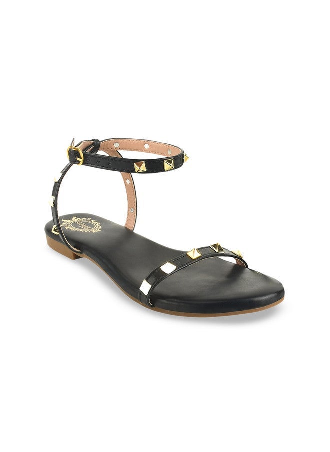 Shoetopia شوتوبيا أحذية مسطحة مفتوحة من الأمام بكعب حلقي مع مشابك - Image 3
