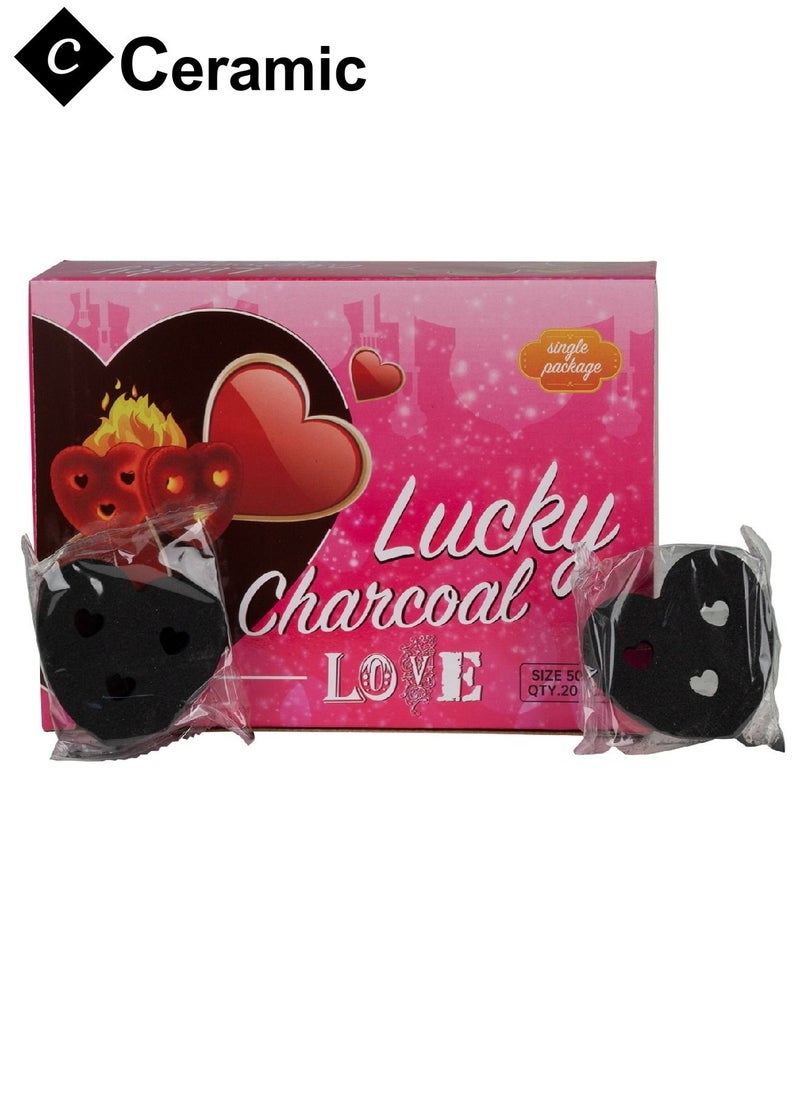 CERAMIC Lucky Charcoals Love Quick Ignite and Long Lasting 20 Pieces  - Image 2