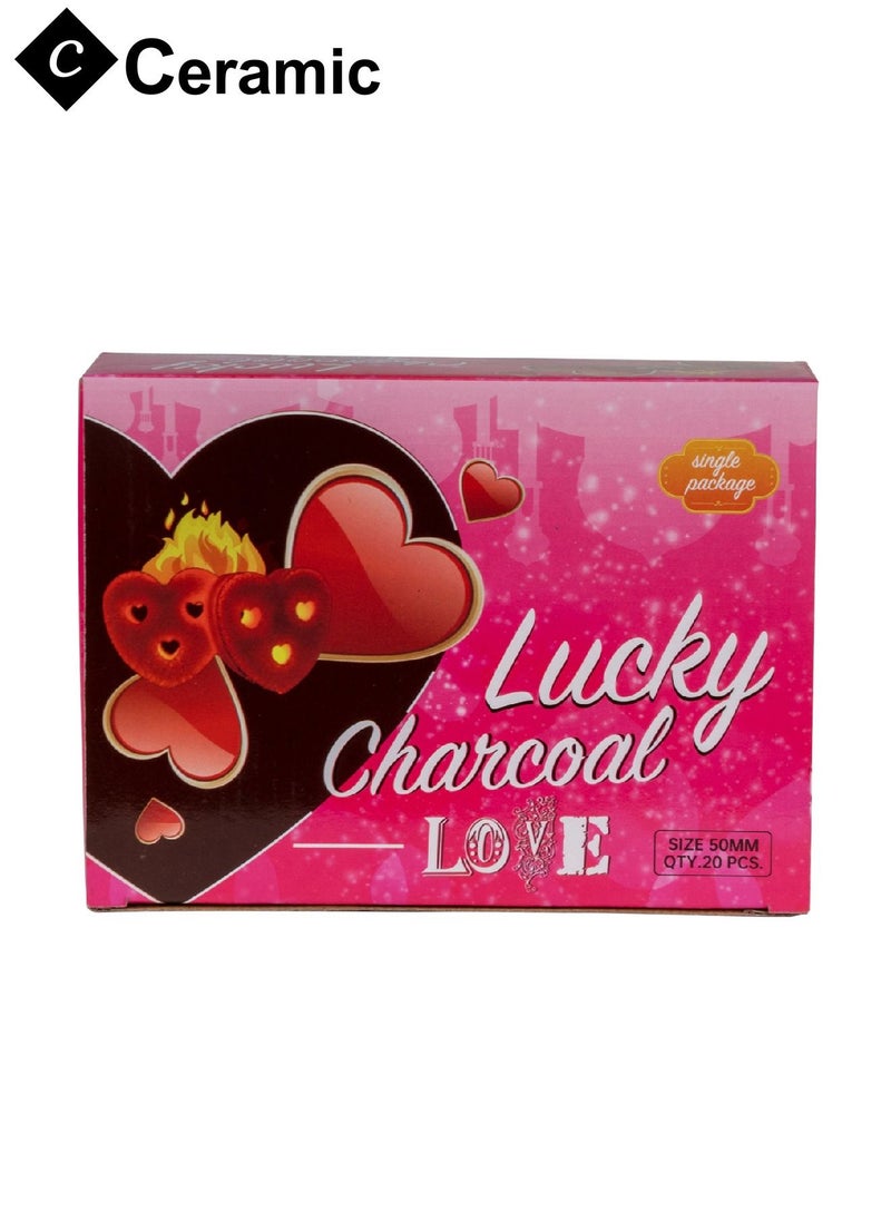 CERAMIC Lucky Charcoals Love Quick Ignite and Long Lasting 20 Pieces  - Image 1