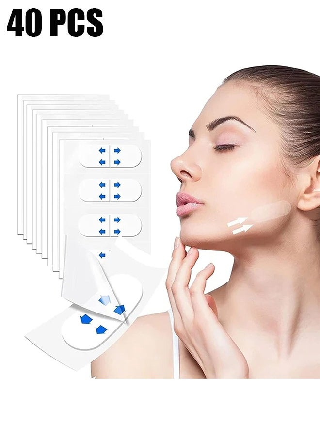 HY Face Neck and Jaw Lifting Patches Set of 40 Pieces, Face Lift Tape for Double Chin Wrinkles Lifting Saggy Skin, Lift Face Lifter Tape  - Image 1