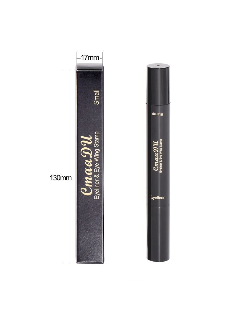 سمادو قلم تحديد عيون مجنح أسود مزدوج الجوانب، مقاوم للماء والتلطخ، يدوم طويلًا - Image 3