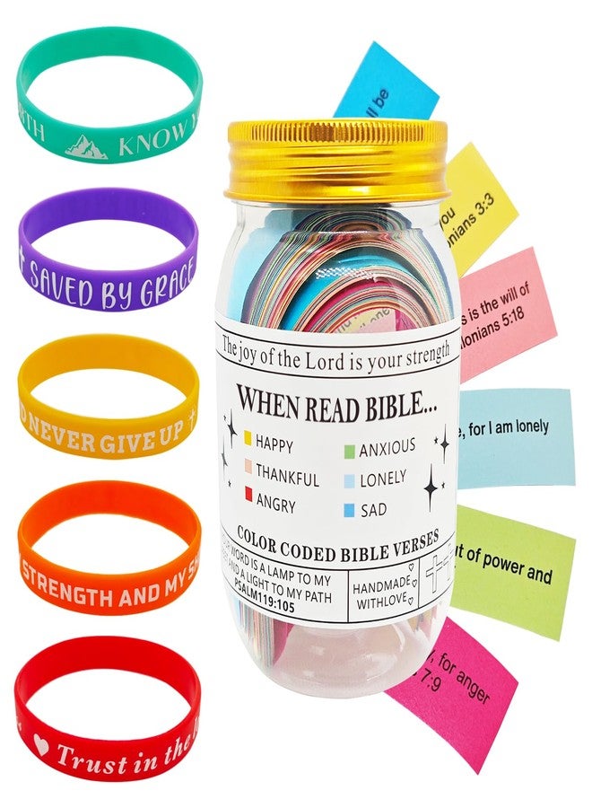 Tasttin Bible Study Jars with 5 Religious Bracelets for Teens, Student-Christian Learning Activity Kit for Sunday School,Student Prizes, Birthday, Graduation Gifts (Regular Edition) - Image 1