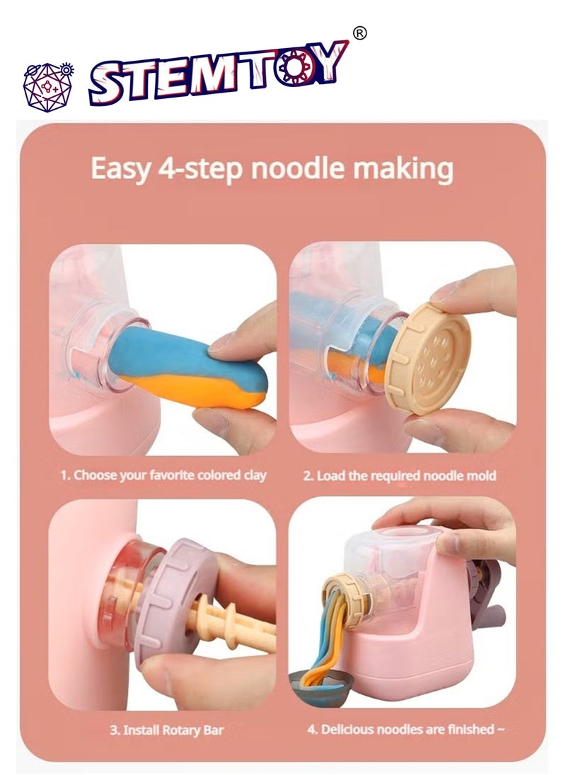 STEMTOY DIY Playdough Set with Noodles Machine & Sushi Molds- 28 Pcs Play Dough Accessories, 12 Colors of Dough, Kitchen & Shop Pretend Play for Creation Fun, Family and Party Game, Toy & Birthday Gift for Kids, Boys & Girls Ages 3+  - Image 4