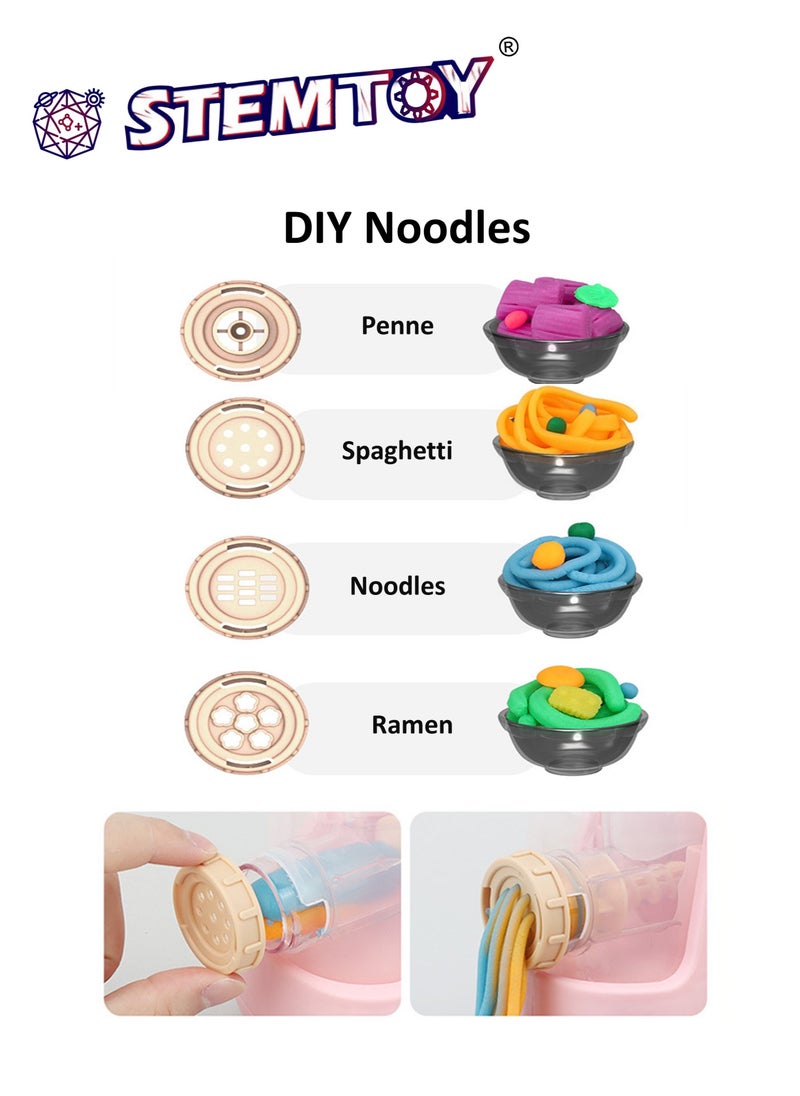 STEMTOY DIY Playdough Set with Noodles Machine & Sushi Molds- 28 Pcs Play Dough Accessories, 12 Colors of Dough, Kitchen & Shop Pretend Play for Creation Fun, Family and Party Game, Toy & Birthday Gift for Kids, Boys & Girls Ages 3+  - Image 5