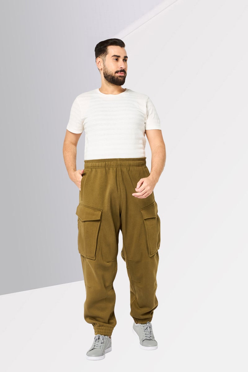 G-Star RAW Men Regular Fit Solid Cargo Sweatpants, Dark Olive - Image 2