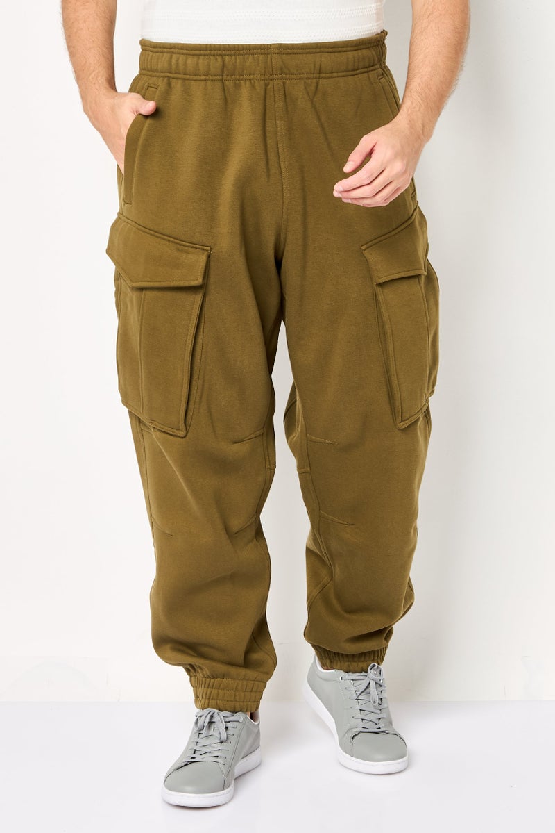 G-Star RAW Men Regular Fit Solid Cargo Sweatpants, Dark Olive - Image 1