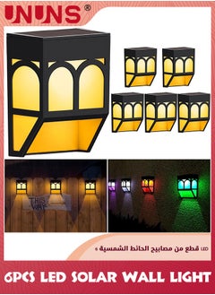 UNUNS Led Solar Wall Lamp,6 Pack 2 Modes LED Solar Fence Lights Waterproof,Garden Solar Decorative Lights For Patio,Post,Step,Stair,Pathway And Yard  - Image 1