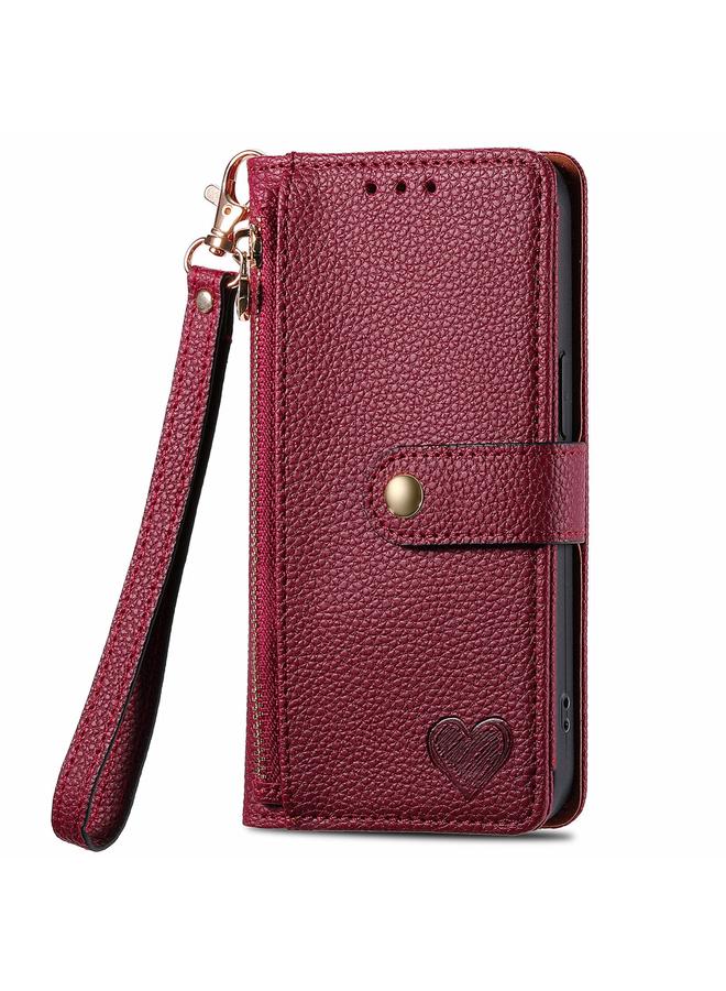 Zaboon Case For Huawei Pura 70 Pro Love Zipper Lanyard Leather Phone Case - Image 2