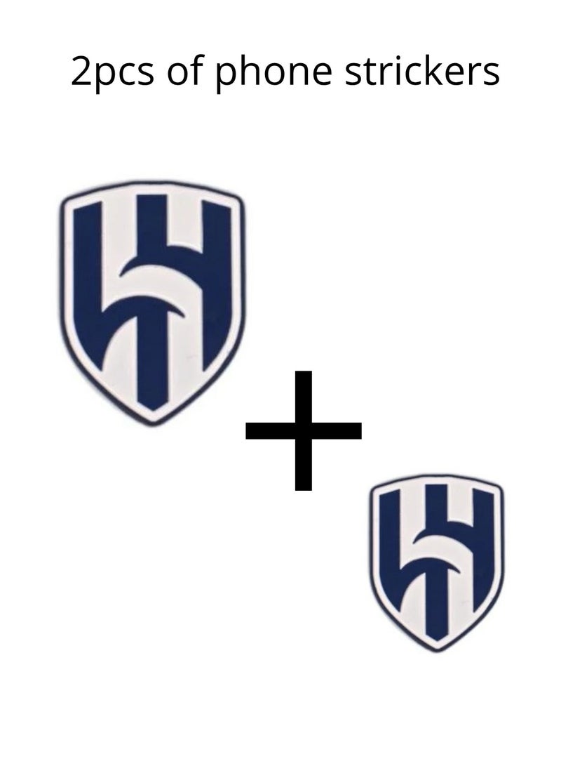 2 in 1 Stickers New Al Hilal Logo Mobile Sticker High Quality 3D Metal Iron Number 2 for Al Hilal Saudi Fans Mobile Phone Stickers  - Image 1