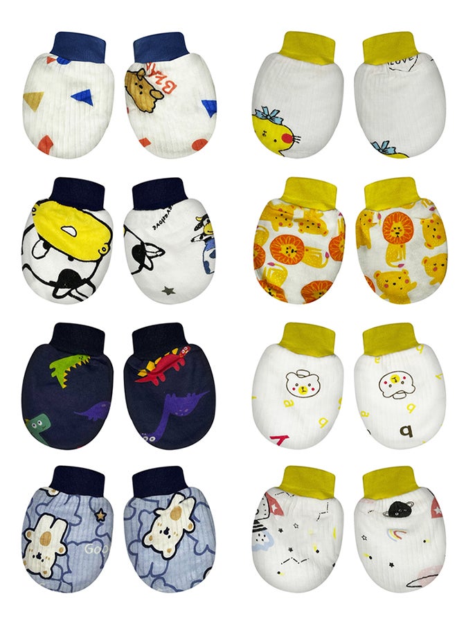 MARGOUN 8 Packs Newborn Baby Mittens Anti Scratch Baby Mittens No Scratch Mittens Baby Gloves for 0-6 Months Boys Girls Multicolour - Image 2