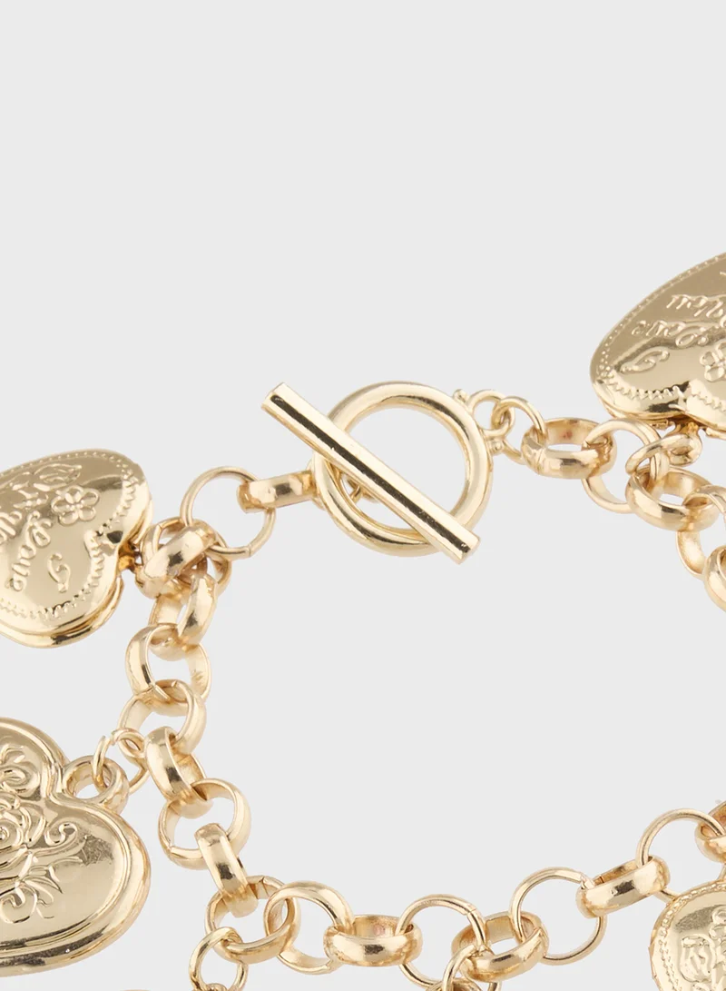 Ginger Heart Charm  Bracelet