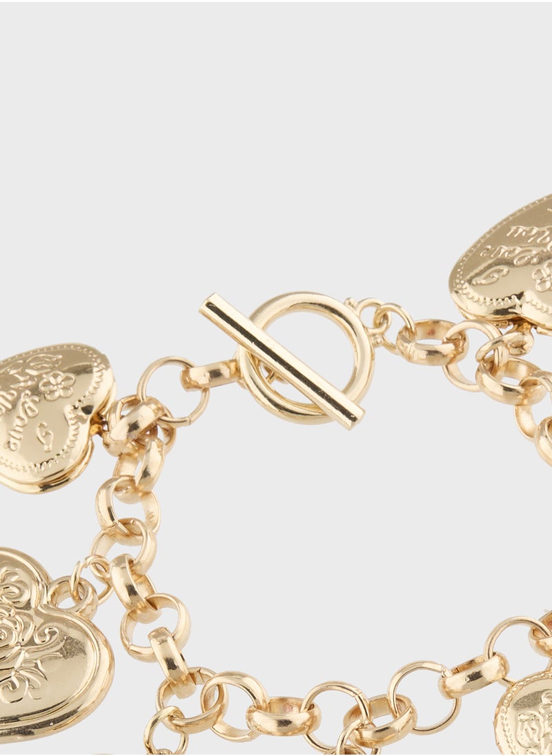 Ginger - Heart Charm  Bracelet - Image 1