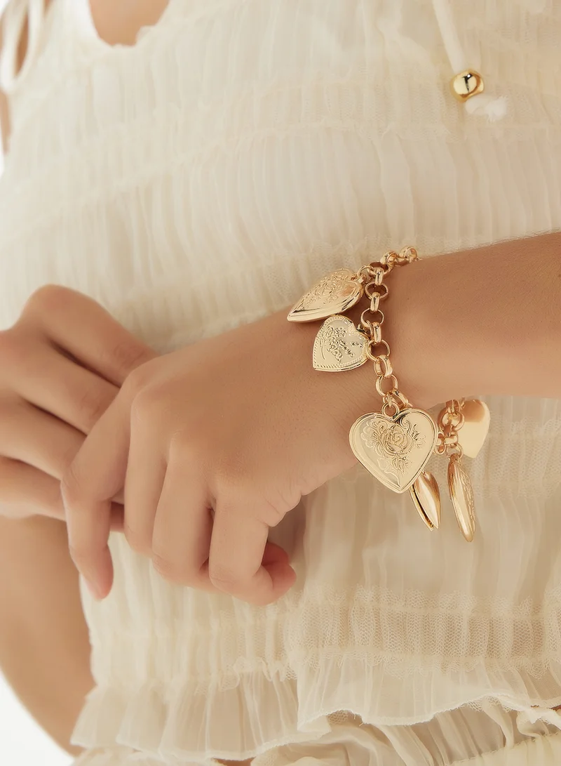 Ginger Heart Charm  Bracelet