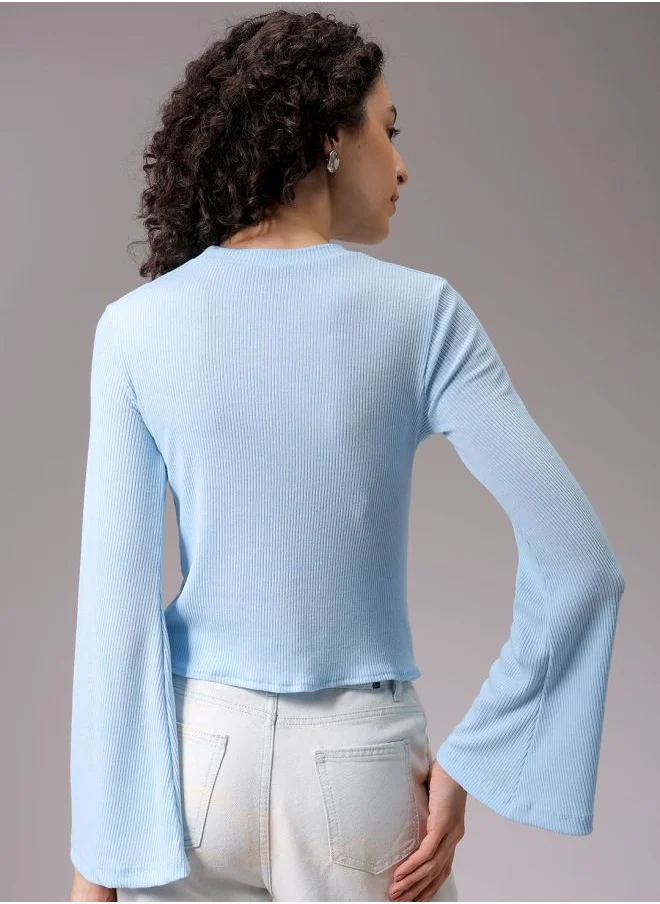 Freehand Women Fitted Casual Solid Gathered Top