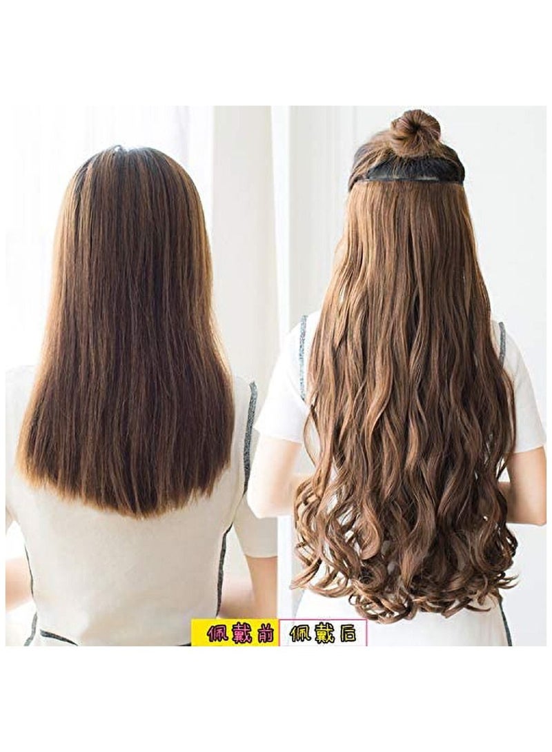 Estelle Esstelle full head one-piece long straight and Body Wave heat resistance fiber hair extension, 5 clips curly plastic hair extension ,suitable for women and girls Body Wave BW613 - Image 4