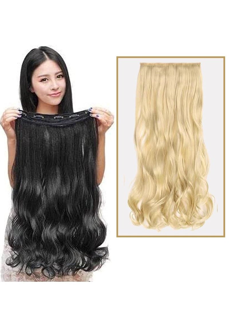 Estelle Esstelle full head one-piece long straight and Body Wave heat resistance fiber hair extension, 5 clips curly plastic hair extension ,suitable for women and girls Body Wave BW613 - Image 1