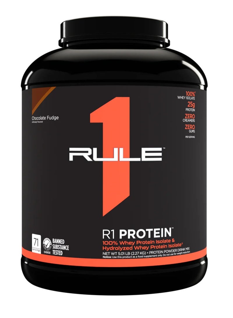 Rule One Proteins R1 Protein 100% Whey Protein HYDRO/ISO - Chocolate Fudge - (71 Serving) - Image 1
