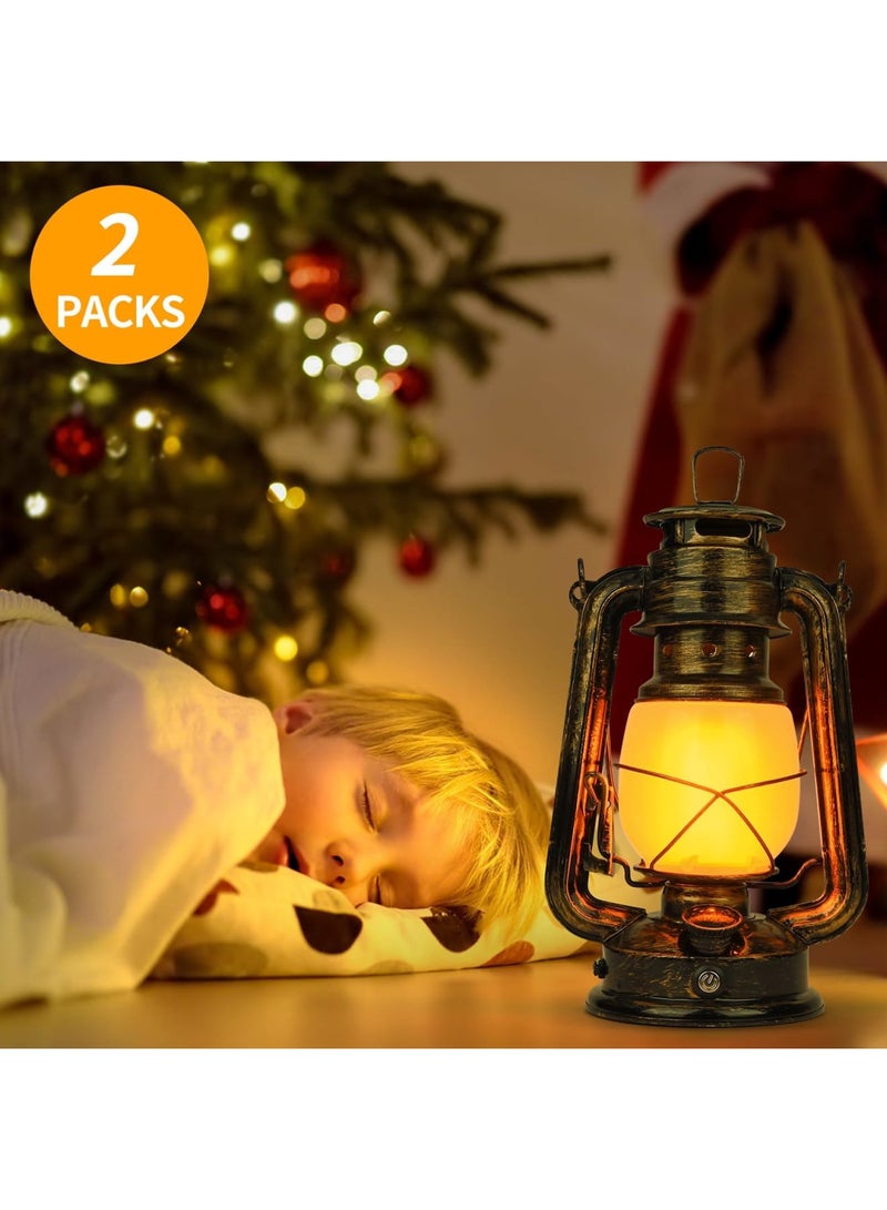 SYOSI فانوس قديم بتقنية LED مع تأثير اللهب المتلألئ، فانوس معاد شحنه عبر USB مع مفتاح لمسي، تصميم عتيق للاستخدام في الحدائق الخارجية، التخييم، الفناء، الشرفة، وديكور المنزل الداخلي - Image 5