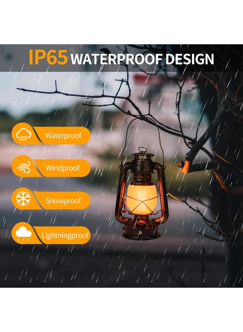 SYOSI فانوس قديم بتقنية LED مع تأثير اللهب المتلألئ، فانوس معاد شحنه عبر USB مع مفتاح لمسي، تصميم عتيق للاستخدام في الحدائق الخارجية، التخييم، الفناء، الشرفة، وديكور المنزل الداخلي - Image 4