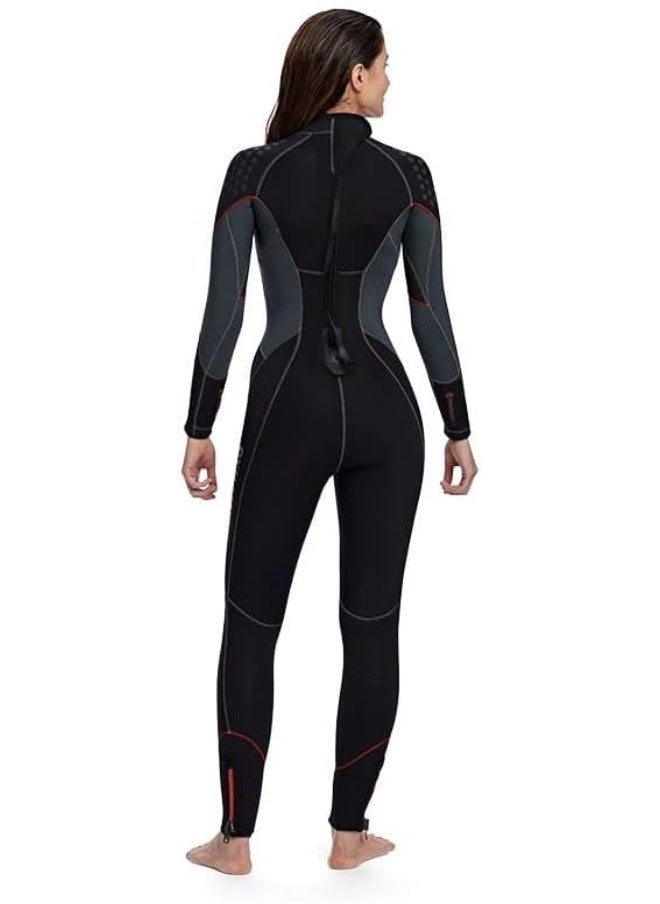 DYNAMICNORD DYNAMIC NORD FULLSUIT WOMEN 3MM SP-32 BLACK/RED | 100% Windproof, Water repellent, Highly breathable, Neutrally buoyant, Odor free UV protection Easy care Slim fit  - Image 2