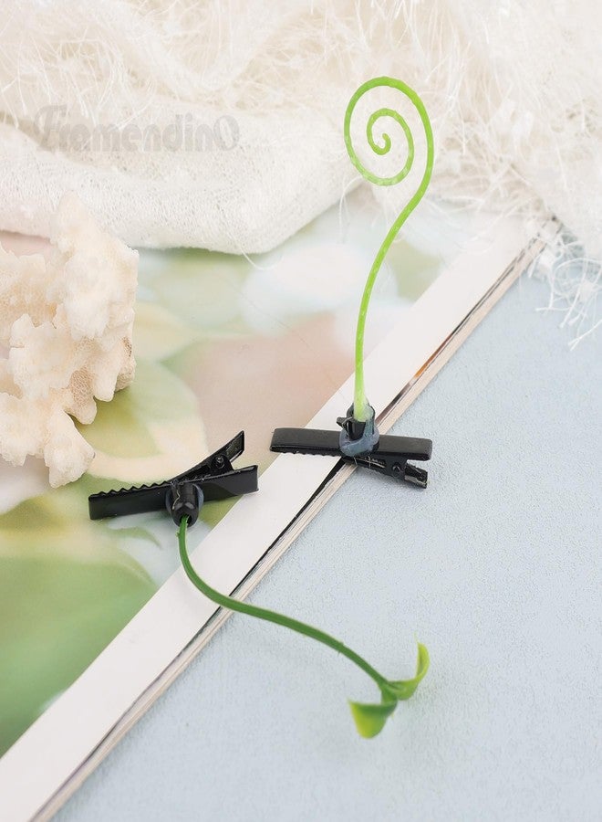 Framendino فرامندينو، 30 حزمة مشبك شعر براعم الفاصوليا مشابك شعر مضحكة زهور نباتات باروكة عشب صغير إكسسوارات رأس للنساء والفتيات لحفلات المنزل (الأسلوب ج)  - Image 3