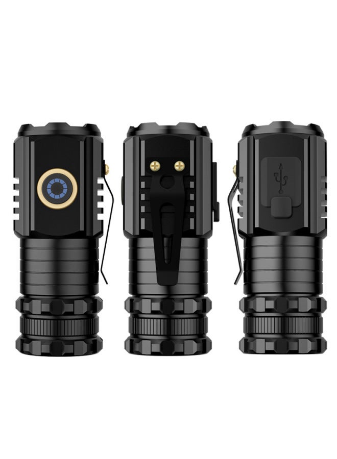 Generic LED Strong Light Long-range Flashlight Super Bright Mini Portable Small Flashlight Outdoor Multi-function Cap Lamp-Color:Sd-s350-extended Magnetic Flashlight + Data Cable + 1 Battery + Box  - Image 4