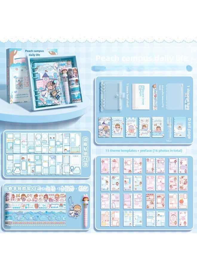 Kaba Bear Girls' Beginner's Notebook Loose-leaf Sticker Suit Cute Children's Notebook Handmade Tool Material Set - Image 1