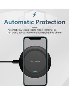 ماركة غير محددة شاحن لاسلكي نحيف ، شحن لاسلكي سريع 15 وات ماكس ، متوافق مع iPhone 14/13/12/12 Pro Max / 12 Mini / 11 / XR / X / 8 Plus ، Samsung Galaxy S23 / S22 / S21 / S20 Ultra / S10 / S9 / جالكسي نوت 10 （أسود  - Image 5