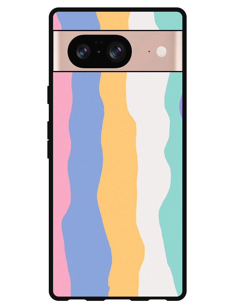 Theodor Protective Case Anti Scratch Shock Proof Bumper Cover For Google Pixel 8 Colourful stripes - Image 1
