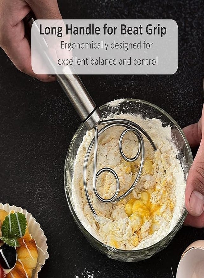 JIGVA Atta Kneader Dough Maker with Stainless Steel Food Processor Roti Atta Blender Beater Manual Flour Mixer for Egg, Bread, Cake, Pastry, Pizza Dough - Image 4
