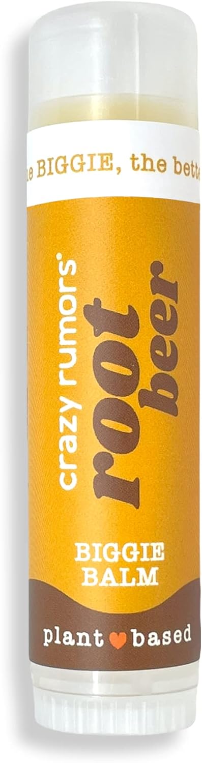 Crazy Rumors Root Beer BIGGIE Soothing Lip Balm Stick for Dry Lips 4 X bigger size 100 Natural Vegan