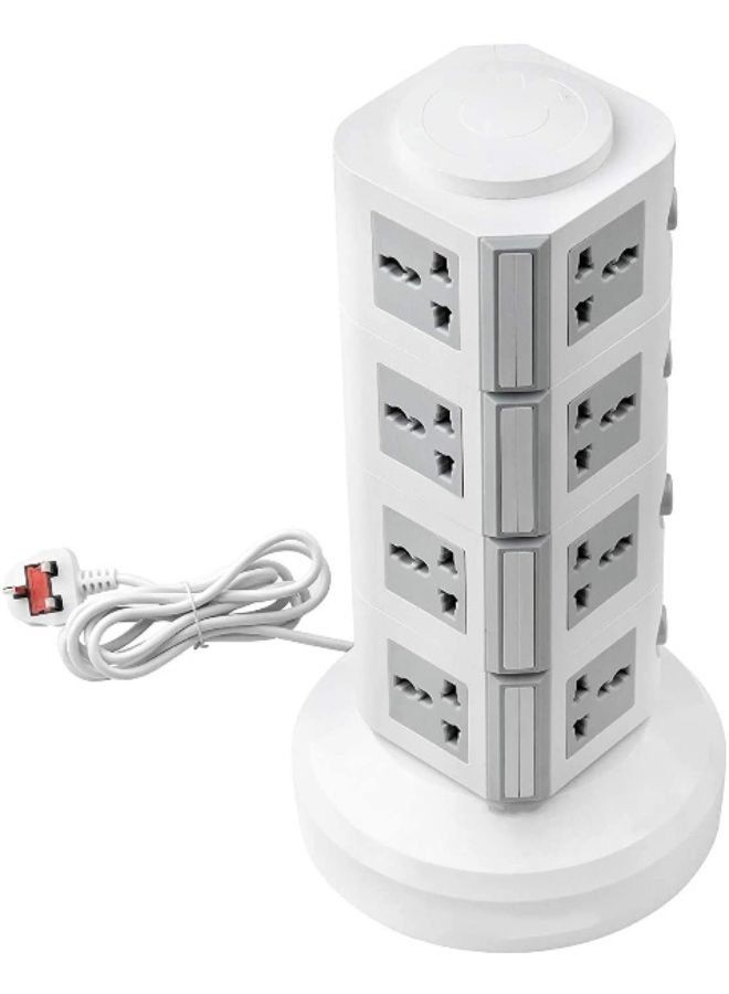 4 Layers Universal Vertical Multi Plug Tower Extension With USB Port - Image 1