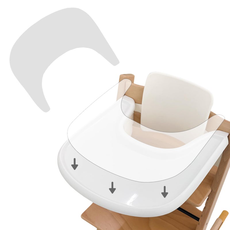 Gembebe Suction Solver Sticker Compatible with Stokke Tripp Trapp Tray Safe Adehisve Placemat Improves Suction Keeps Suction Bowls and Toys Baby High Chair Placemat (3pc, Tray Shape) - Image 1