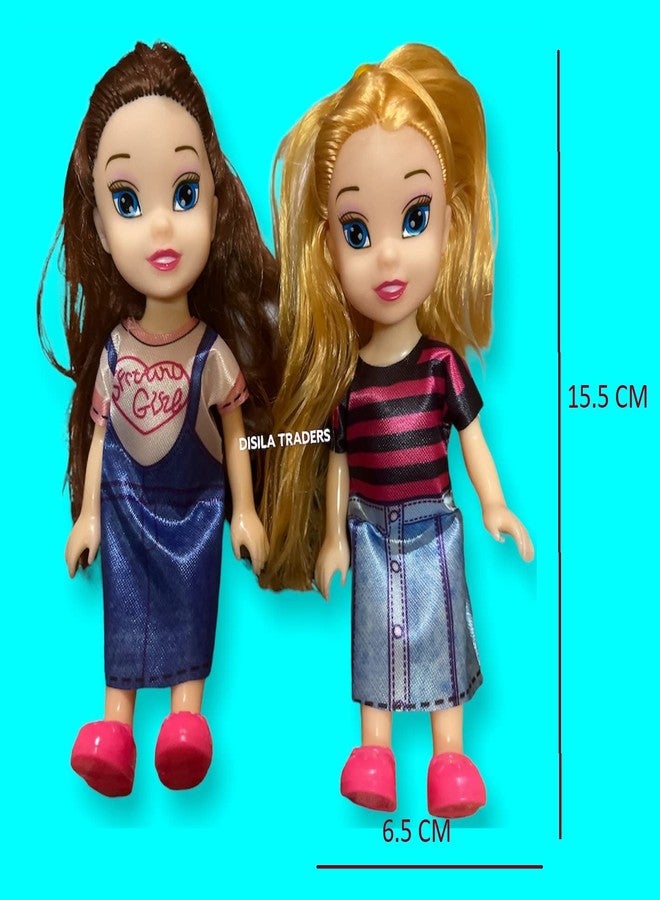 DISILA TRADERS Present's Pretty Small Dolls With Beautiful Eyes - Pack of 2 for Girls, Princess (Random Colors and Design) - Image 2