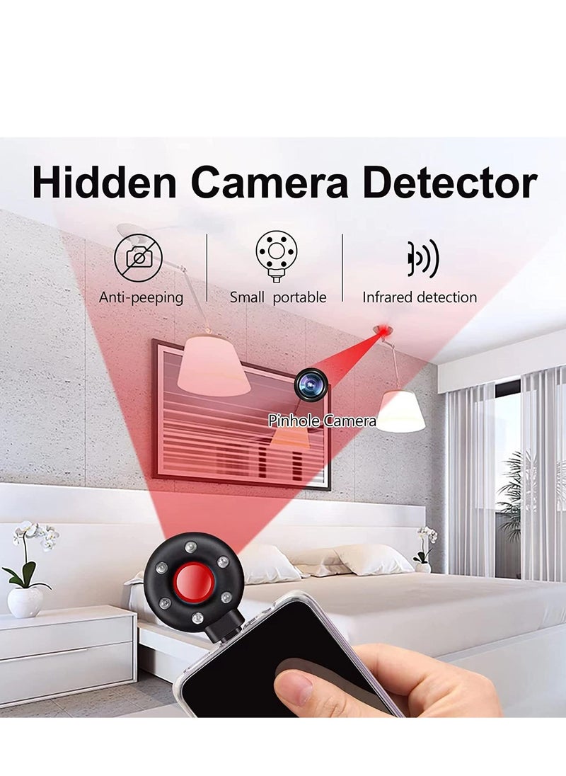 SYOSI - Hidden Camera Detectors, Camera Detector spy Camera Finder Privacy Protector, Listening Device Detector, RF Signal Detector with Infrared Viewfinders Pocket Sized USB C  Lightning Charging Black - Image 1