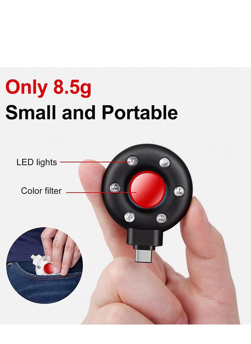 SYOSI - Hidden Camera Detectors, Camera Detector spy Camera Finder Privacy Protector, Listening Device Detector, RF Signal Detector with Infrared Viewfinders Pocket Sized USB C  Lightning Charging Black - Image 1