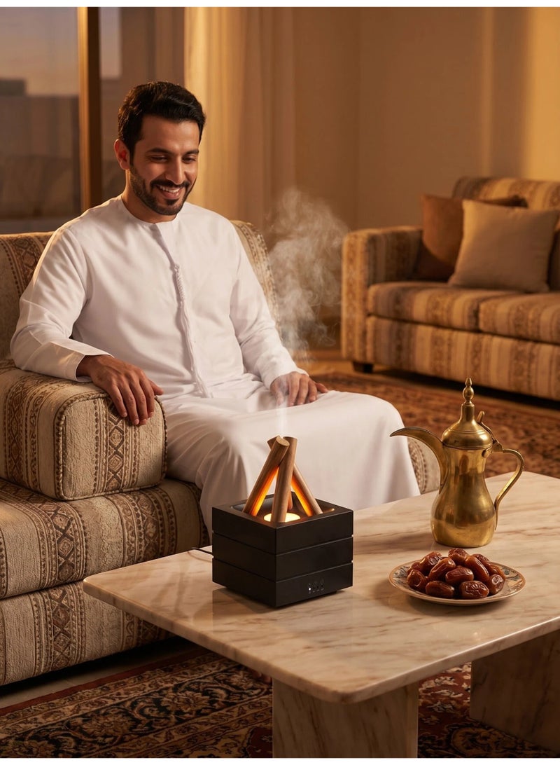 Bonfire Humidifier, Flame Essential Oil Diffuser, 280ml Flame Diffusers for Home, 7 Colorful LED Aroma Diffuser with Remote Control for Bedroom, Office, Waterless Auto-Off and Timer (Black) - Image 5