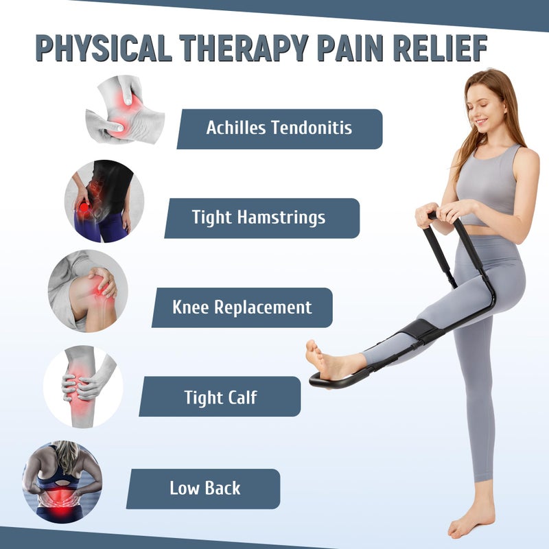 PressLoo Hamstring Stretcher for Knee Extension & Pain Relief, Adjustable Low Back, Calf, Leg & Hip Stretching Device for Flexibility, ACL MCL Surgery Recovery Physical Therapy & Rehab Equipment - Image 3