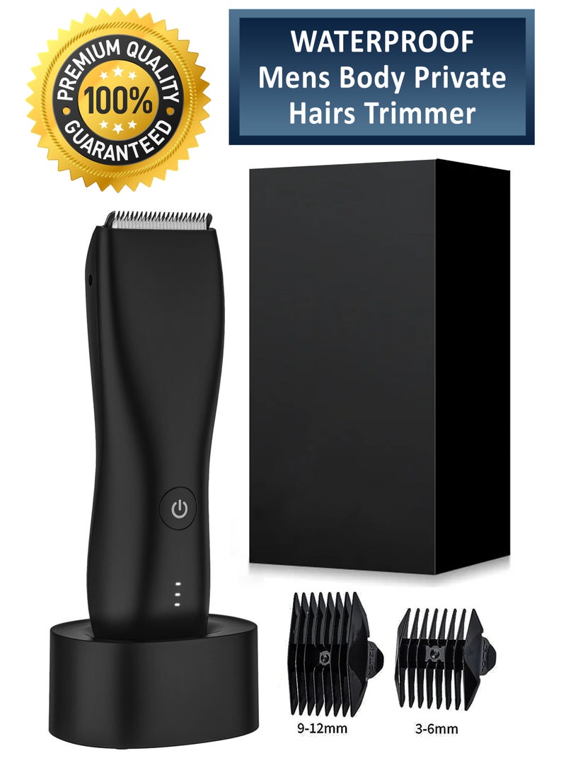 Royal Body Hair Grooming Trimmer for Men Wireless Electric Waterproof Pubic Trimmer with Dock Charger for Men’s Beard Mustache Bald Head Underarm Leg Head Hand Groin Arm Pits Private Parts Body Shaver Showerproof Wet/Dry Body Shaver Groomer for Sensitive Areas Close And Comfortable Shave  - Image 1