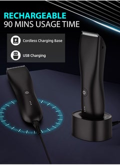 Royal Body Hair Grooming Trimmer for Men Wireless Electric Waterproof Pubic Trimmer with Dock Charger for Men’s Beard Mustache Bald Head Underarm Leg Head Hand Groin Arm Pits Private Parts Body Shaver Showerproof Wet/Dry Body Shaver Groomer for Sensitive Areas Close And Comfortable Shave  - Image 5
