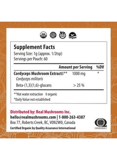 Real Mushrooms Cordyceps Powder Performance Mushroom Extract Powder With Organic Cordyceps Militaris For Energy & Immune Support Vegan Cordyceps Mushroom Supplement Nongmo 60 Servings  - Image 5
