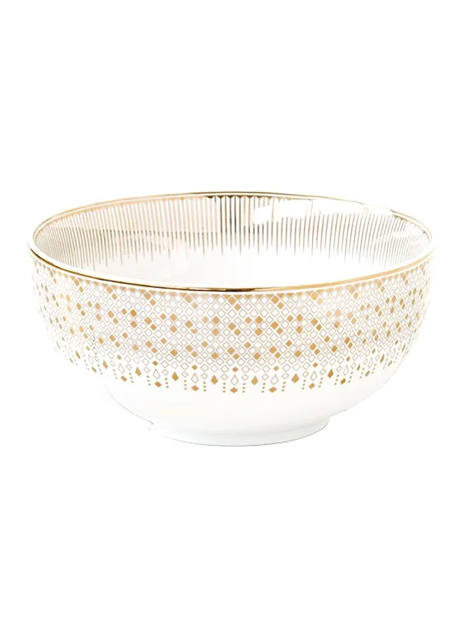 إيزي لايف وعاء تقديم بورسلين تشكيلة احتفالية أبيض وذهبي  سم