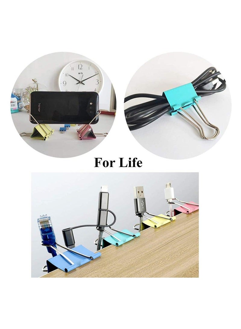 Y&D 18 Pcs Colorful Extra Large Binder Clips 2 Inch for Office Colored Clips, Paper Clip, Paperwork  - Image 5