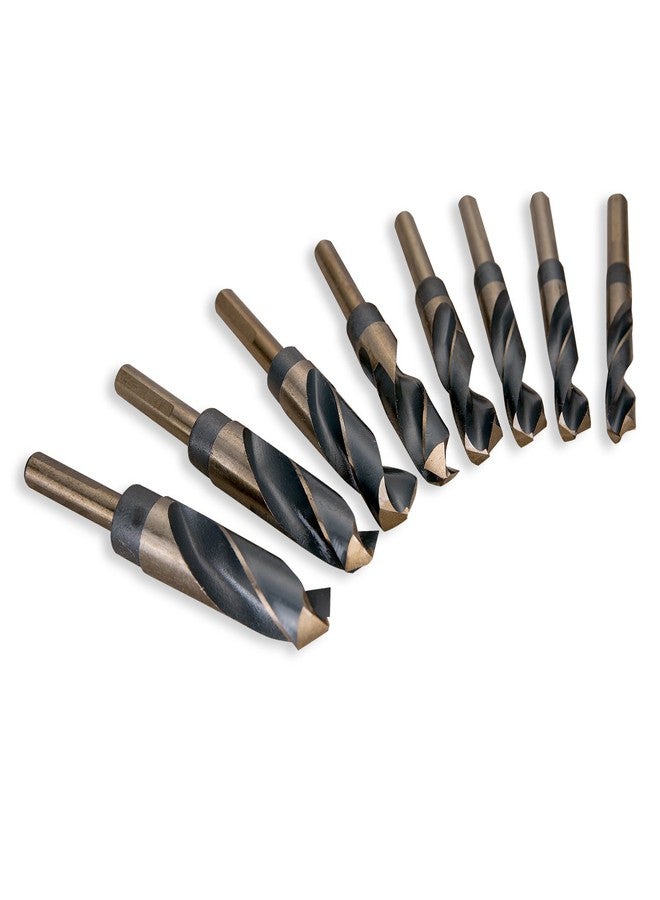 EFFICERE 8-Piece Premium 1/2” Reduced Shank Silver and Deming Large Drill Bit Set in Aluminum Carry Case, M2 High Speed Steel, 135-Degree Split Point | SAE Inch Size 9/16” - 1” by 1/16th Increment - Image 4