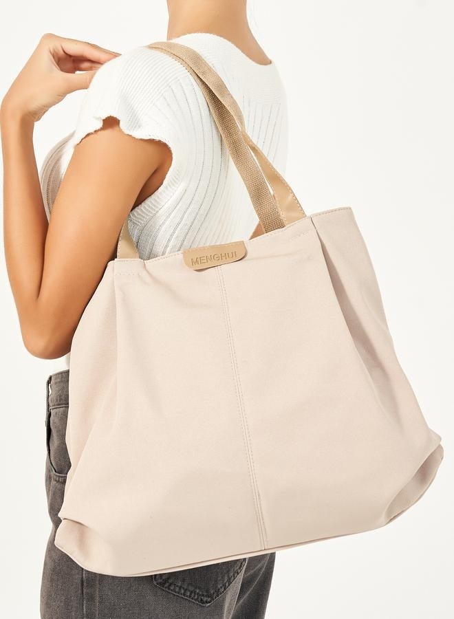 Styli Solid Tote Bag with Top Handles and Zip Closure - Image 3