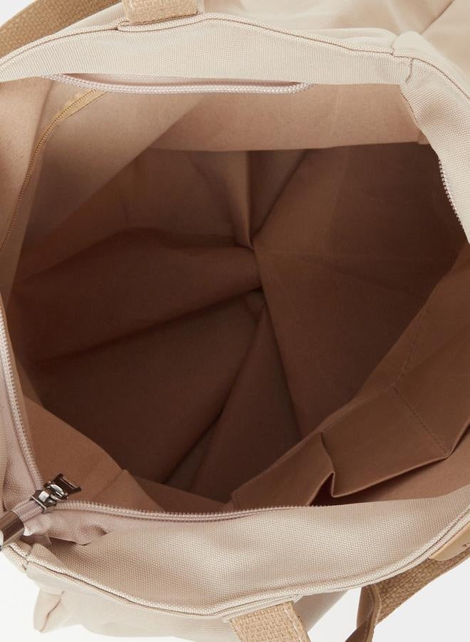 Styli Solid Tote Bag with Top Handles and Zip Closure - Image 5