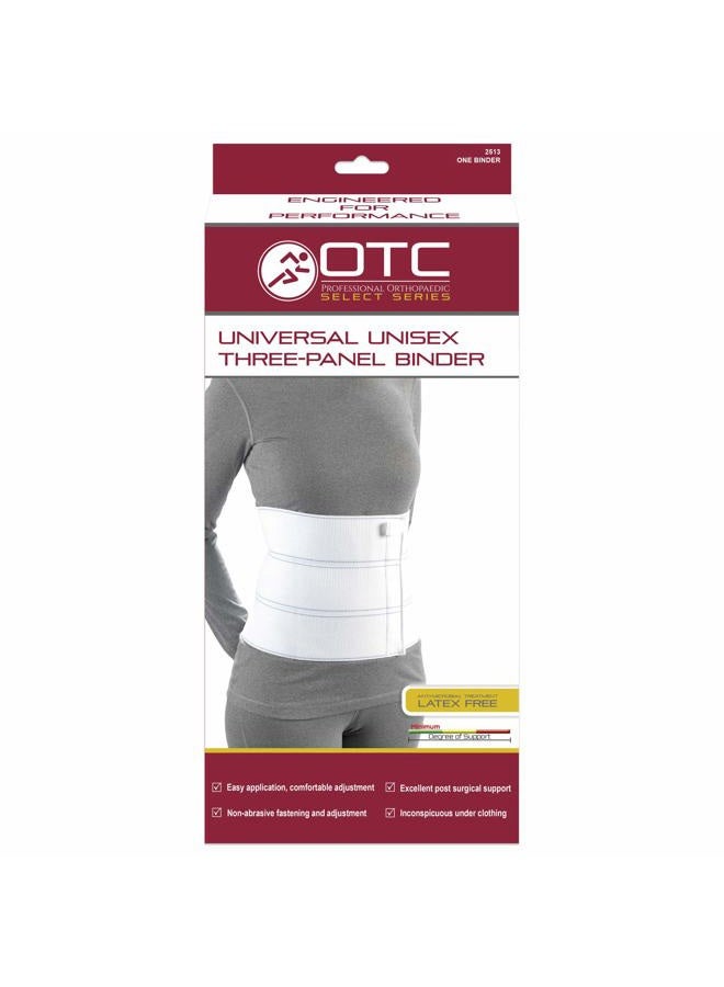 OTC Abdominal Binder, Chest Support Brace, Rib Fracture, Unisex, Three-panel, White (Three-Panel), Large - Image 5