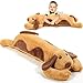 Queekay Dog Body Pillow Stuffed Animals Plush Long Body Pillow for Dogs Large Sleeping Hugging Puppy Cushion Gift for Birthday Party433 InchBrown - Image 2