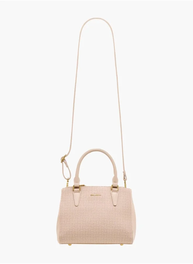 Flora Bella By Shoexpress Women Logo Detail Tote Bag with Handles and Zip Closure